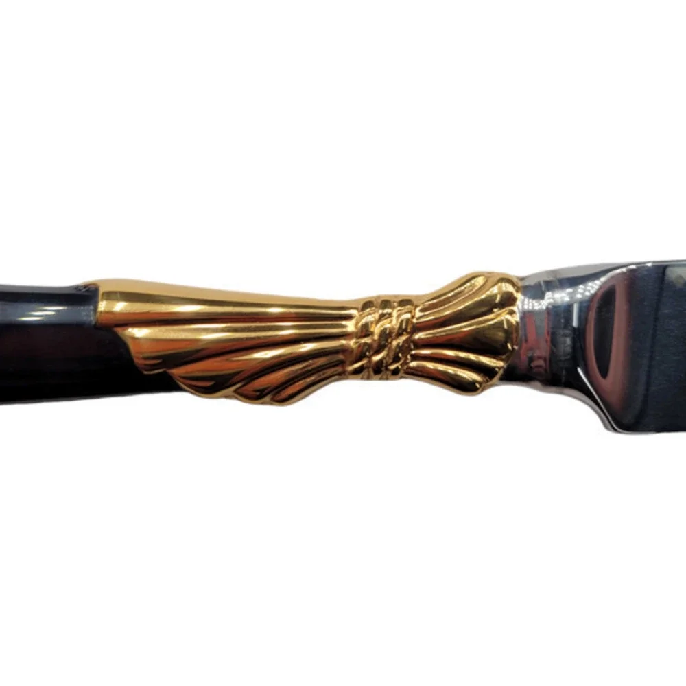 Vintage Yamazaki 18/8 Stainless LINDI Black‎ Handle GOLD Accent Vintage